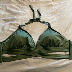 Olive green bikini top.